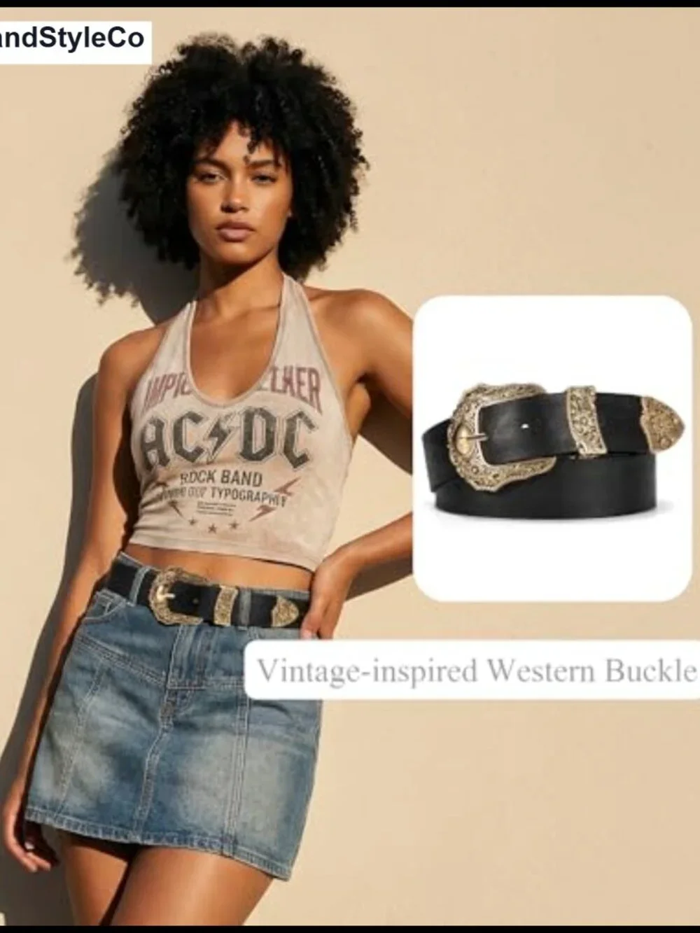 Set of 2 Western Cowgirl Belts for Women PU Leather 1.4